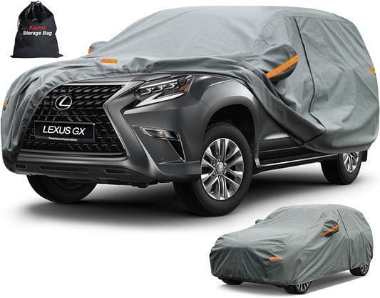 Kayme Heavy Duty Car Cover Custom Fit Lexus GX460 GX550 (2009-2025),Waterproof All Weather for Automobiles, Full Exterior Covers Sun Rain UV Protection with Zipper Door.