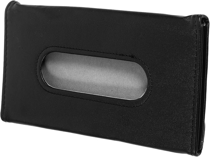 Healifty Car Tissue Holder for Vehicle Interior Sun Visor Tissue Dispenser with Artificial Leather Material Space-Saving Design Convenient Access for Driving