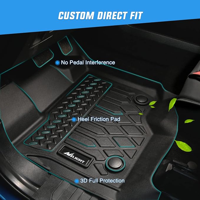 Nilight TPE Floor Mats for Ford Explorer 7 Seats 2020 2021 2022 2023 2024 2025 2026,All Weather Custom Fit Heavy Duty Floor Liners