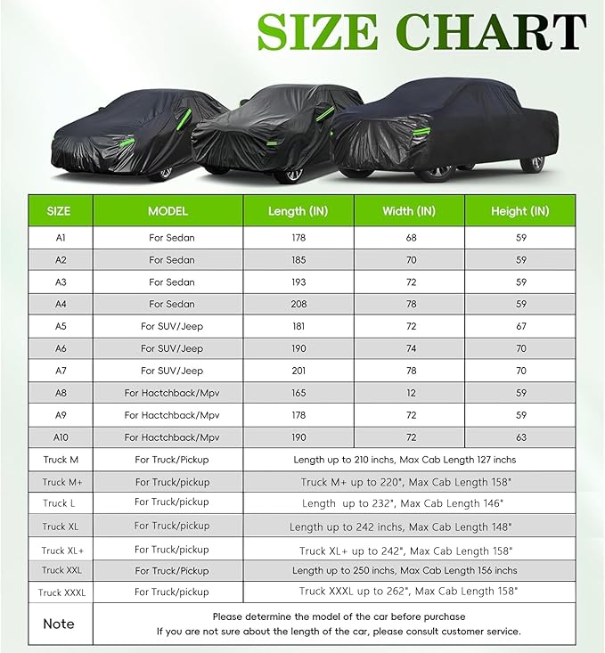 KouKou SUV Car Cover Waterproof All Weather, 7 Layers Outdoor Cover for Automobiles Rain Snow Protection, Universal Fit Ford Escape, Honda HRV,Jeep Liberity, Compass, Renegade, ect. (Up to 181 inches)