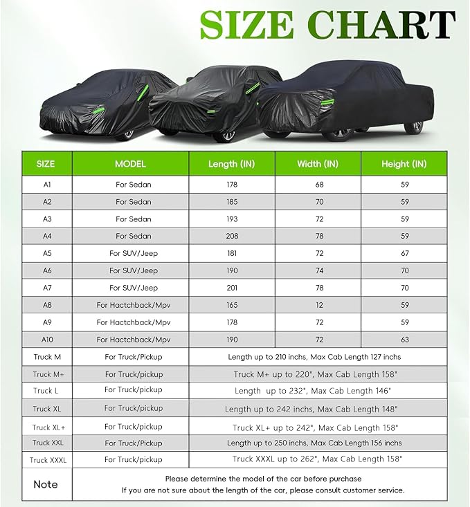 KouKou Car Cover Waterproof All Weather, 7 Layers Outdoor Car Cover for Automobile, Universal Fit Nissan Versa, Acura Integra/RSX,Toyota Corolla Celica, Subaru BRZ, ect.(Length up to 178 inch)