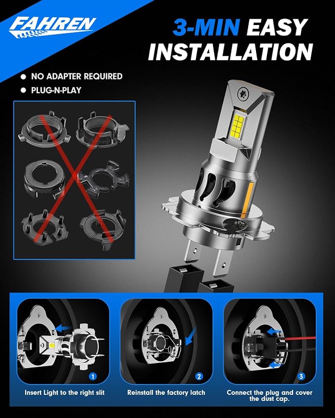 FORENNER Upgraded H7 Headlight Bulbs, 90000LM 1500% Ultra-Brightness, Real 1:1 Halogen Size, 70000+ Longer Lifespan, 6500K White, IP68 Waterproof, CAN-Bus Ready Plug N Play, Pack of 2