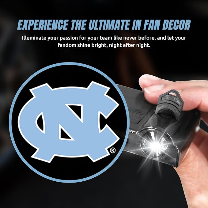 Sporticulture American Football UNC Tar Heels Car Door Lights Logo Shadow Display - Officially Licensed NCAA Car Accessories - Show Your Team Pride - Battery Powered, Universal Fit