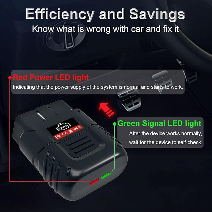 OBD2 Scanner Bluetooth SinoTrack Auto Diagnostic Scan Tool Car Fault Check Engine Light Wireless Car Code Reader for iOS & Android Compatible for All OBDII Protocol Vehicle Bluetooth 4.2