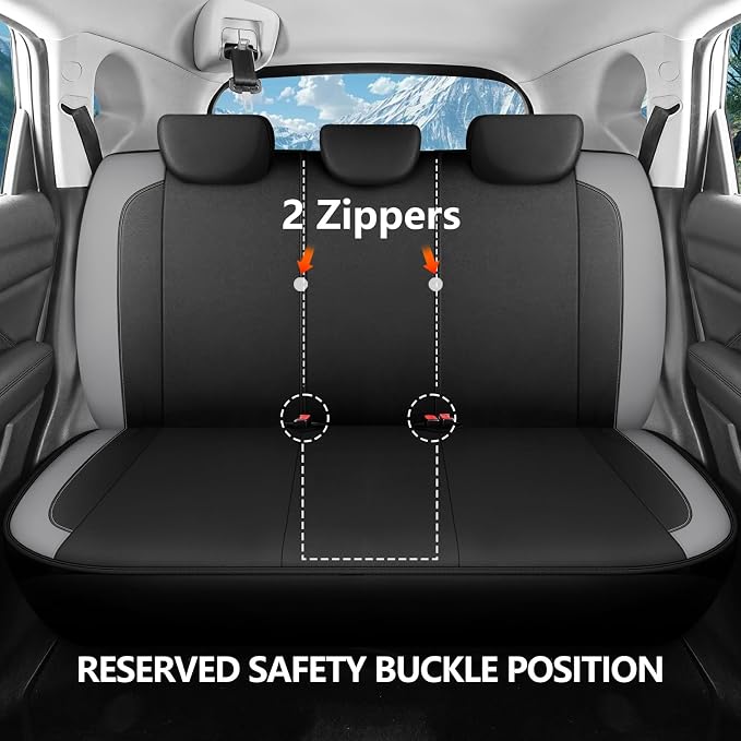 HChengkikz Full Set Neoprene Waterproof Car Seat Covers, Seat Protectors | Water Resistant Seat Protectors, Airbag Compatible, Universal Fit for Sedans, SUVs, Trucks, Vans