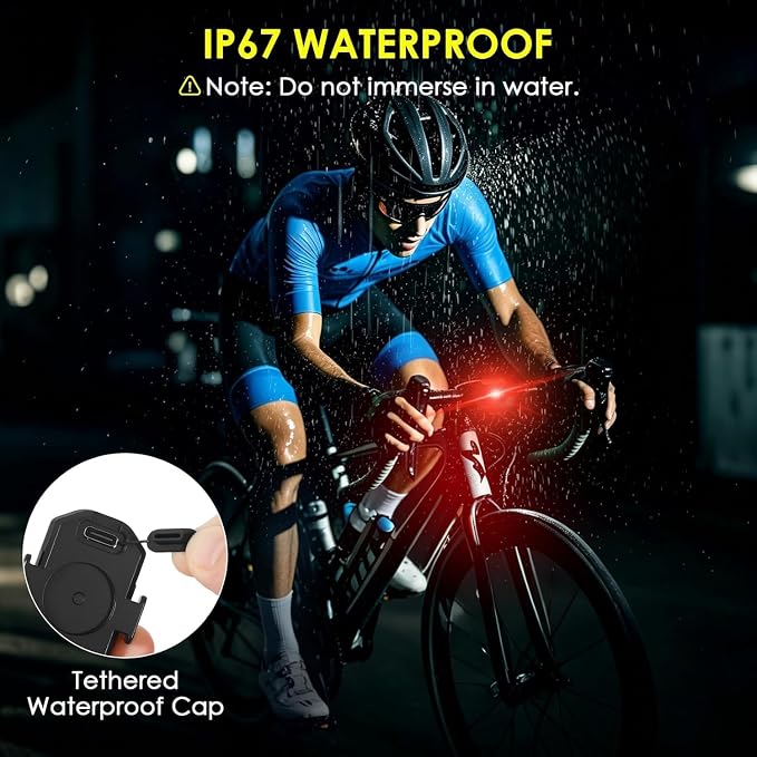 PIFOOG 4-Pack Wireless Strobe Lights for Car, Rechargeable LED Warning Lights with Remote Control, IP67 Waterproof, USB-C Fast Charging, 8 Colors, 3 Brightness Levels for Motorcycle, Bike & Scooter