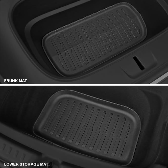 Floor Mats for 2026 2025 Tesla Model Y Juniper (Not fit Standard), Full Coverage All Weather Floor Mat Cargo Liner Trunk Mat Frunk Backrest Mats Accessories