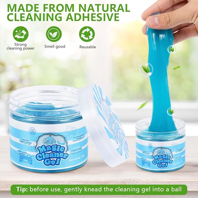SenseYo 4 Pack Car Cleaning Gel Slime Clean Putty Dust Remover Car Interior Cleaner Kit Supplies Accessories Auto Detailing Tools for Air Vents Consoles Cup Holders Keyboards Notebook Camera