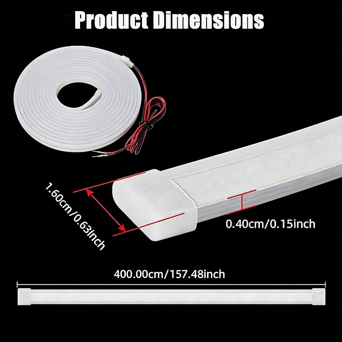 Newly Upgraded 157.48" SUV Trunk LED Light Strip, 6000K Dynamic Flowing Bright Cargo Area Lighting for Trunk Organizer/Mat Setup, Waterproof Interior Tailgate Lamp for SUV/MPV(White)