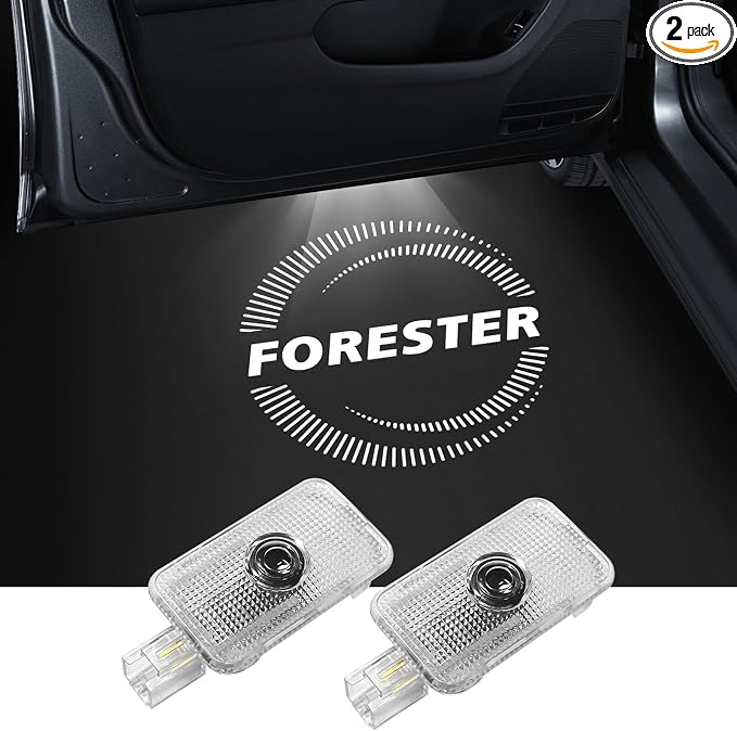 2Pcs Car Door Light Logo Projector for Forester 2013-2024 LED Puddle Light | for 5th Gen 2018-2024 Ghost Shadow Non Fade Courtesy Projector Laser Lamp Car Entry Lighting HD Accessories (RPM Pattern)