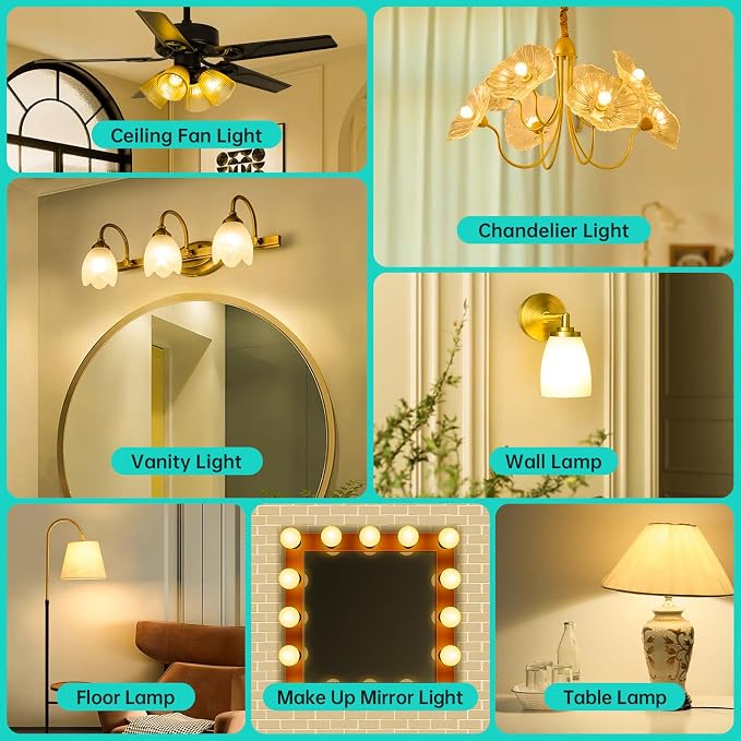 Vintage LED Edison 40W Short Small Bulbs G45 Frosted,E26 2700K Dimmable 6PK | AMDTU Frosted G45 LED Edison Bulbs,4W Replaces 40W,Dimmable for Ceiling Fans,Vanity & Table Lamps Create Cozy Ambiance 6Pack