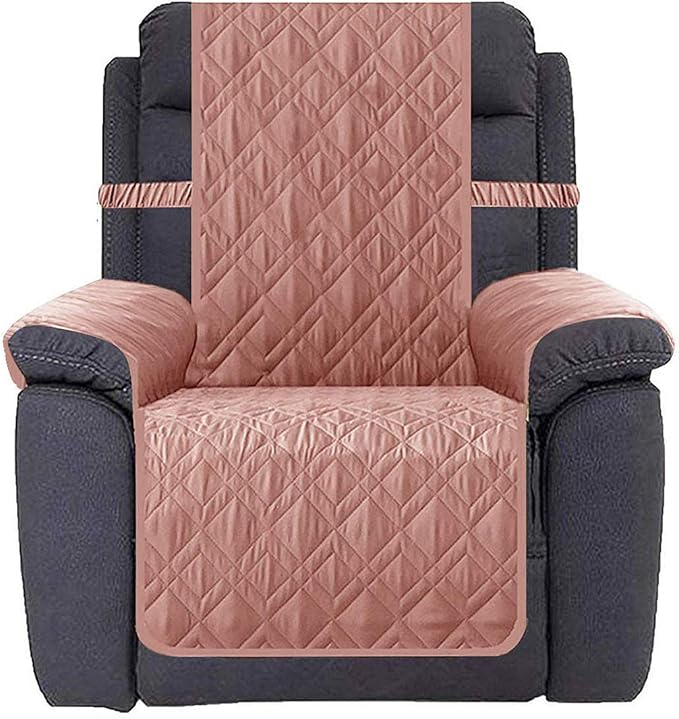 Ameritex Waterproof Nonslip Recliner Cover Stay in Place, Dog Chair Cover Furniture Protector, Ideal Recliner Slipcovers for Pets and Kids (Pink, 23")