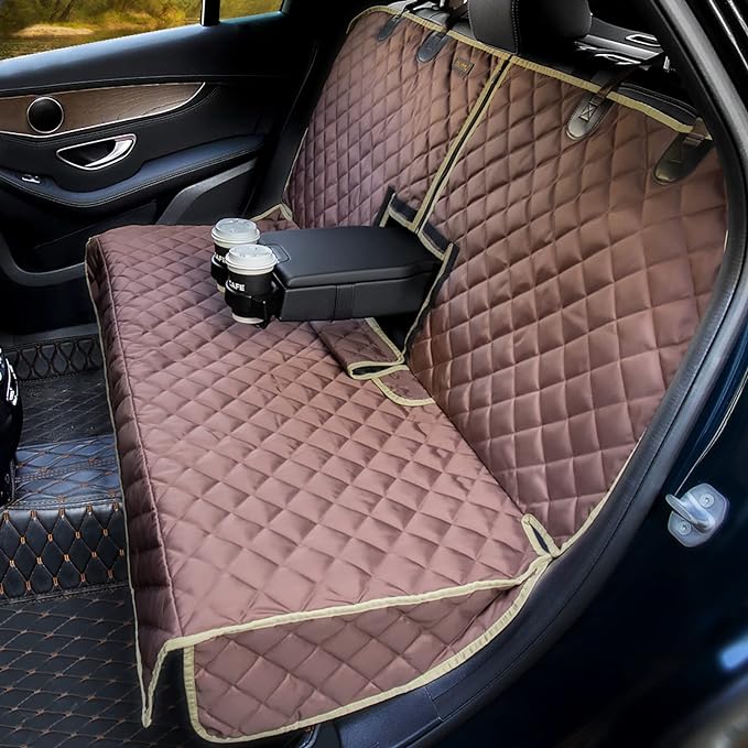 Car Seat Cover Waterproof Back Seat Cover for Kids and Dogs Without Smell Heavy Duty and Nonslip Rear Seat Protector Non Stick Fur Bench Seat Cover for SUV Van Easy to Install Machine Washable