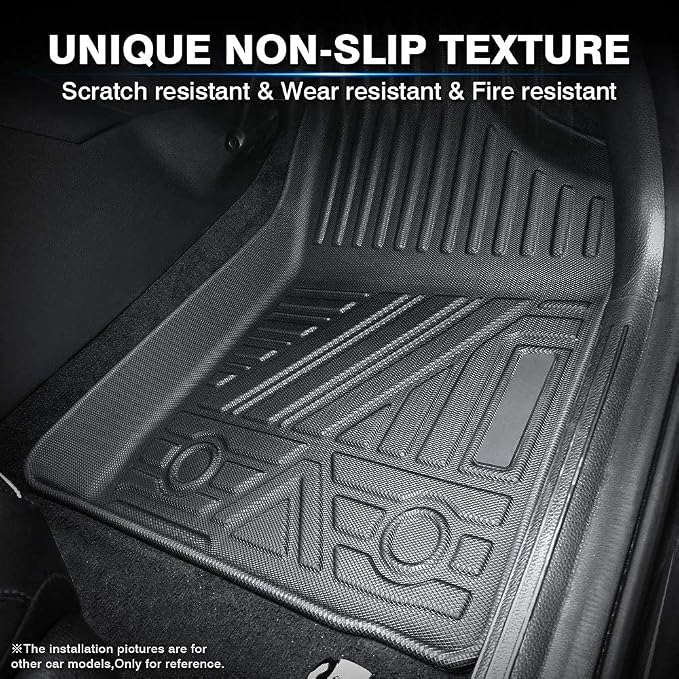KUST Floor Mats for 2016-2022 Mercedes Benz GLC 300/350e/43 AMG Accessories | 1st & 2nd Row Floor Liners, Full Coverage, All Weather Protection, TPE Rubber, Raised Edge