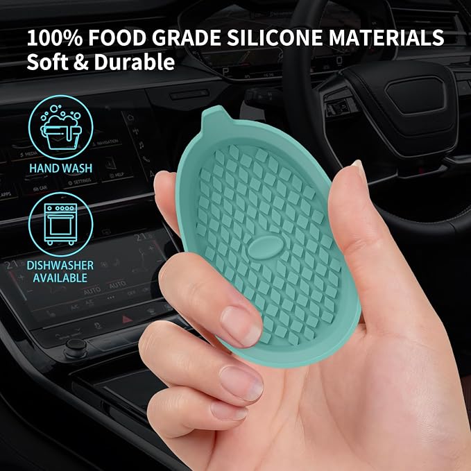 ME.FAN Car Cup Holder Coasters [4 Pack] Silicone Cups Mats, Automotive Universal Non-Slip Recessed Interior Accessories Teal Blue