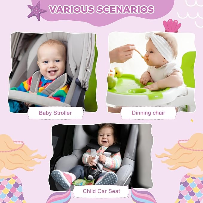 Car Seat Protector for Potty Training, 2 Pack Waterproof CarSeat Liner Toilet Training for Baby Infant Toddler, Dry Seat Piddle Pads Cover for Strollers (Mermaid Purple)