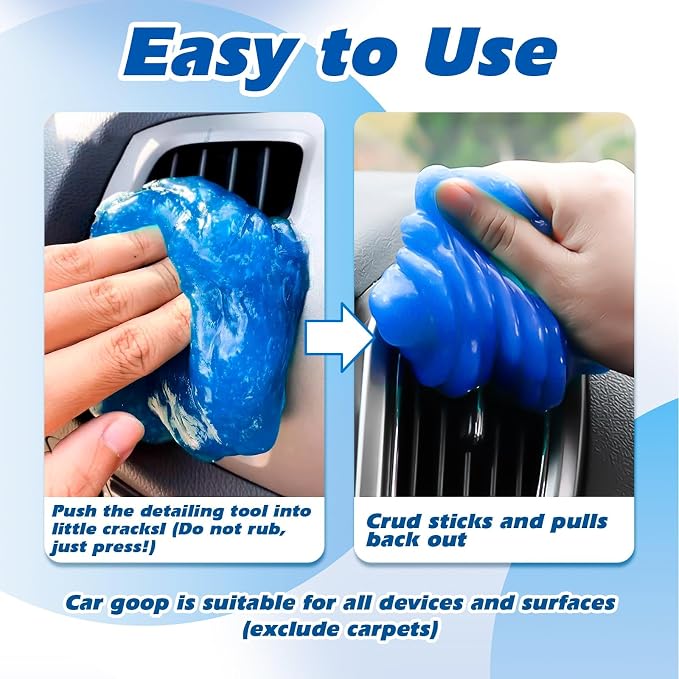 x xotic tech Car Cleaning Gel for Car Detailing Putty Interior Cleaner Slime Auto Detail Tools Supplies Accessories Valentines Day Gifts for Him Her Men Women Stocking Stuffers Blue 4 Pack