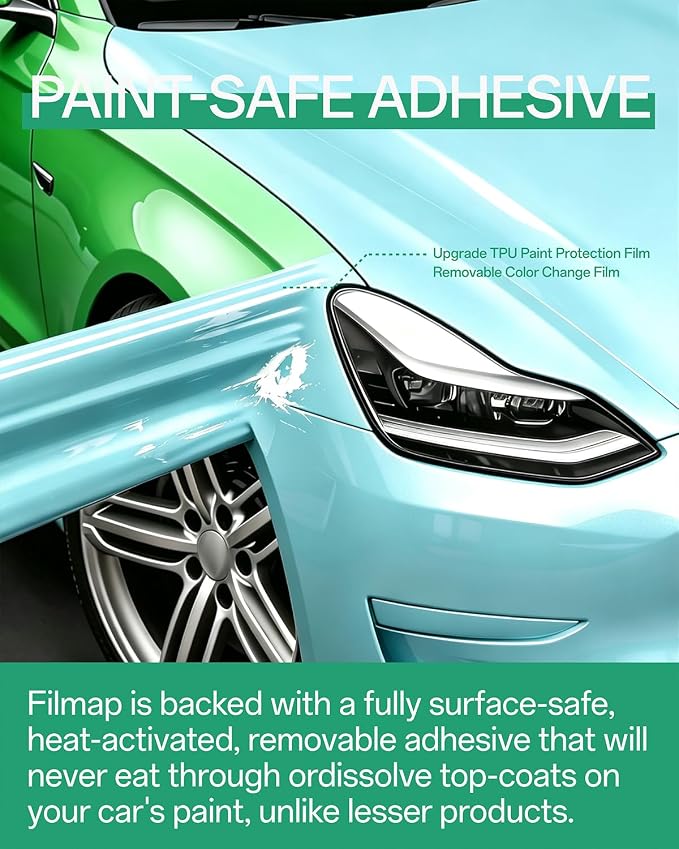 PPF, Dry Apply TPU PPF Vinyl Car Wrap Roll 1ft x 5ft, Paint Protection Vinyl Film (Tiffany Charm Blue)