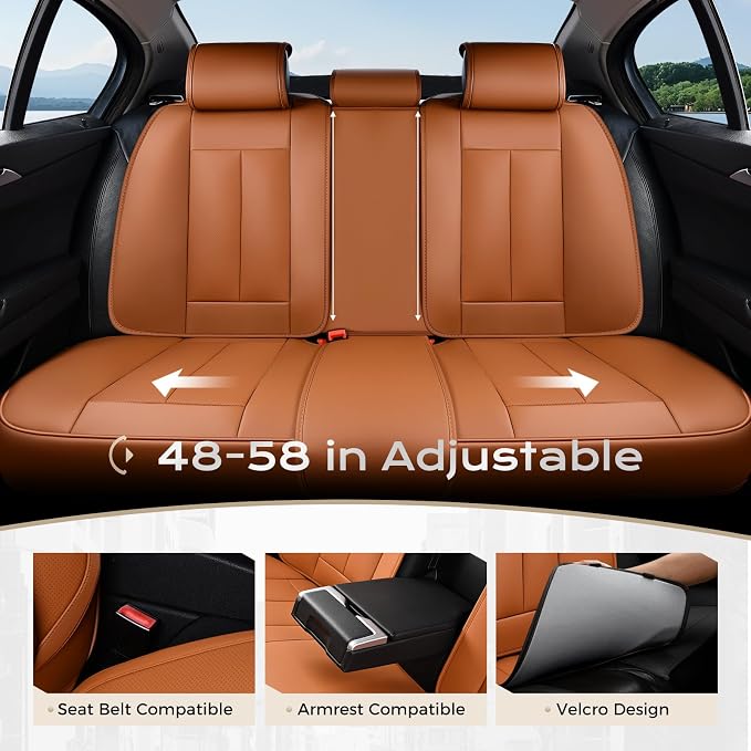 Coverado Car Seat Covers, Seat Covers for Cars, Waterproof Leather Auto Seat Protectors, Leather Car Seat Cushion, Car Interiors Accessories Universal Fit for Most Cars