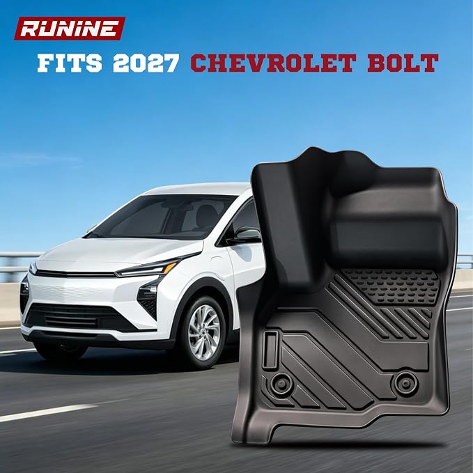Floor Mats for 2027 Chevrolet Bolt Full Set(with Trunk Lower Storage Mat), All Weather Custom Fit for 2027 Chevrolet Bolt Floor Mats, Trunk Mat, Backrest Mats, Trunk Storage Mat 2027 Bolt Accessories
