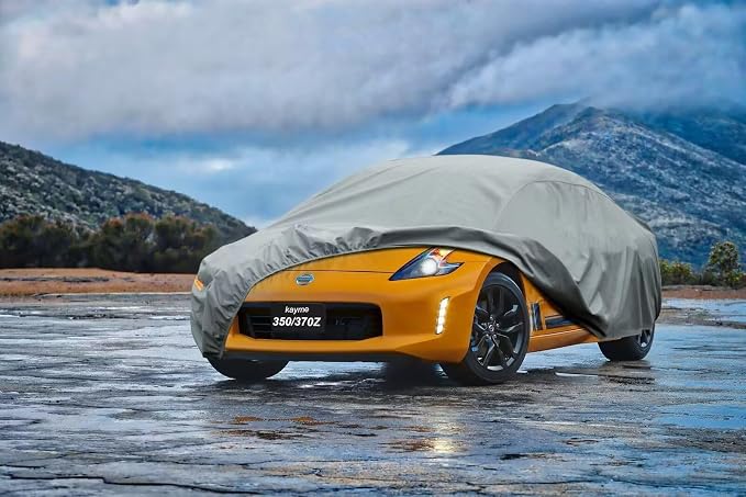 Kayme Heavy Duty Car Cover Custom Fit Nissan 350Z 370Z Roadster/Coupe NISMO（2003-2025） Waterproof All Weather for Automobiles, Full Car Cover - Sun, Rain & UV Protection