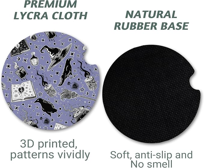 Yonlevres Car Coasters for Cup Holders，2.75" Anti Slip Rubber Mat with A Finger Notch, 2 Pack Car Cup Holder Coasters for Car Interior Accessories for Women Men Magic