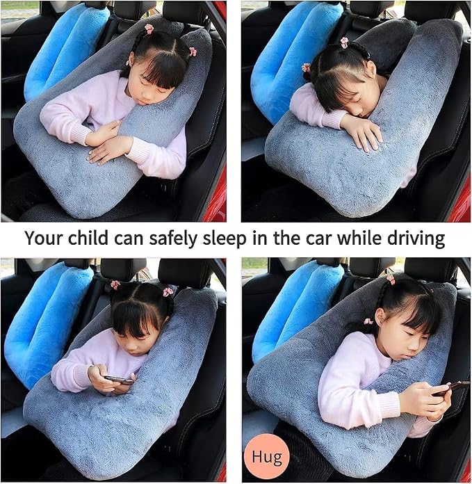 FHSGGP Travel Pillow Cushion for The Back Seat of Car Car Pillow Blue | for Kids A Sleeping Artifact Suitable for Long-Distance Travel of Adults and Children Travel Pillow for Kids