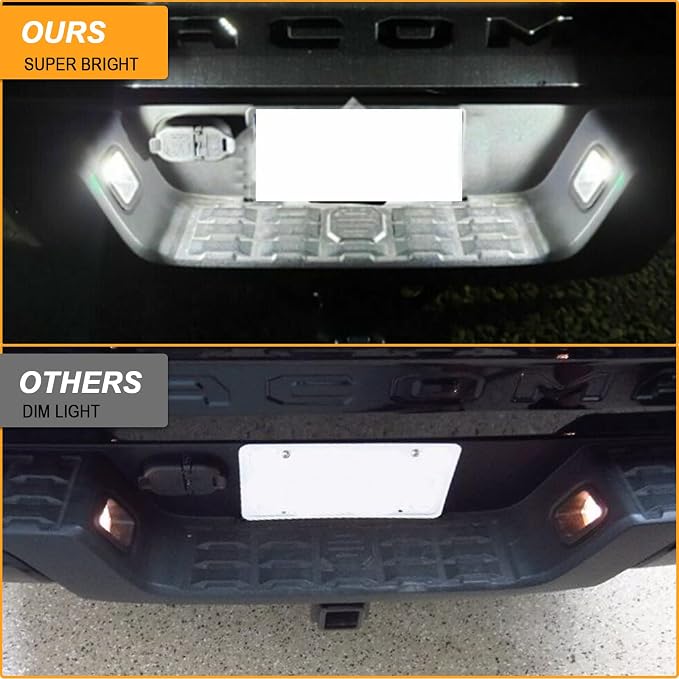 R&F Auto 18-SMD LED License Plate Light Tag Lamp Replacement for Tacoma 2016-2022 & Tundra 2014-2021 Pickup Truck 6000K Diamond White 2-Pieces Tag Lights Assembly, Replace OEM part# 812700C040