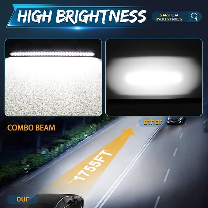 30 Inch Light Bar Single Row, SWATOW INDUSTRIES 150W 30 Inch Screwless Slim LED Bar Spot Flood LED Work Lights Offroad Driving Light for Truck Pickup UTV SxS SUV Wrangler Toyota Chevy Ram