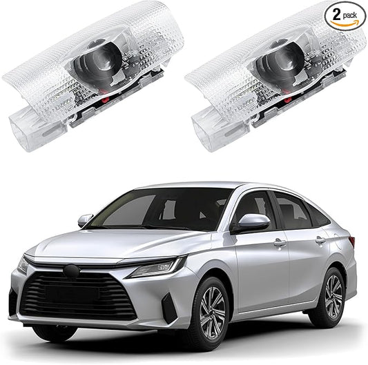 Car Door Lights Logo Projector - [2 Pack] 4K HD Puddle Lights for 4Runner/Land Cruiser/Prado/Sequoia/Tundra/Sienna/Venza/Crown/Alphard/Vellfire/Camry/Corolla/Avalon/Prius/RAV4/Highlander