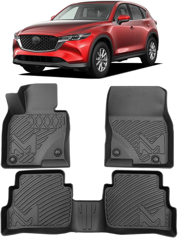 TPE Automotive Floor Mats Custom for 2017-2025 Mazda CX-5 CX5, All Weather Cover Protection Waterproof Black Floor Liner Front & Rear Row Full Set Car Mats, 3PCS