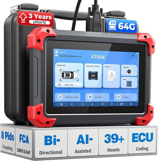 XTOOL D7 Bidirectional Scan Tool, AI-Assisted OBD2 Scanner Diagnostic Tool, 39+ Resets, ECU Coding, Full System Car Scanner with EPB, Injector Test, Throttle, Crank Sensor Relearn, FCA/CANFD/DoIP
