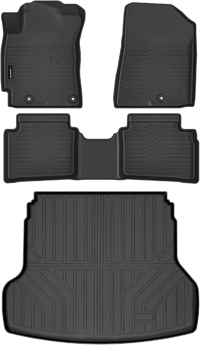 Auxko All Weather Floor Mats Cargo Mat Fits for Kia Forte (Only for Sedan) 2019-2024 TPE Liners All Season Accessories Guard Odorless Anti-Slip Floor Liners Trunk Tray