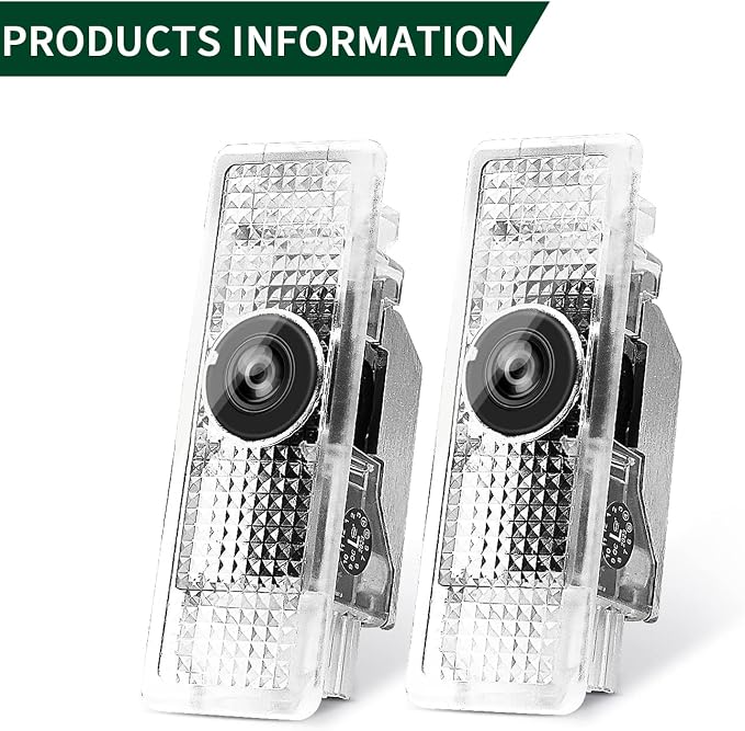 2 Pcs Never Fade Door Light Logo, Projection Ghost Shadow Welcome Puddle Light Compatible with Range Rover 2010-2022 Accessories (White & Green)