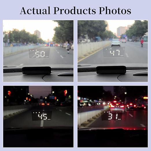 AZIJYV Heads Up Display for Cars, Windshield Speedometer Projector HUD M1white ,Digital Speedometer for Car with Speed,Driving Direction,Overspeed Alarm,Fatigued Driving,Suitable for all models