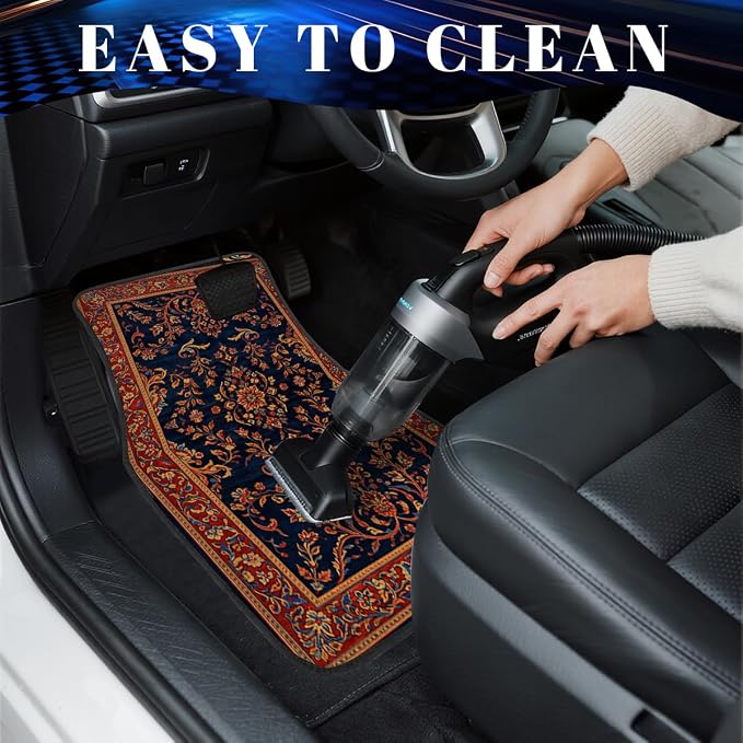 Botanical Car Floor Mats Set of 4 Black White Minimalist Floral Silhouette Automotive Foot Mats Rugs Carpet for Car Non-Slip Auto Car Accessories Universal Fit Car Accessories for Truck