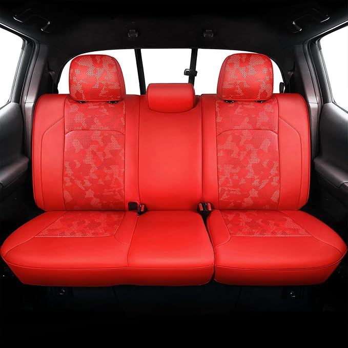 Carlimeki Leather Seat Covers Custom Fit for Tacoma Gen 3rd (2016-2023) | For Double & Crew Cab only - Fits SR, SR5, Limited, TRD Pro, TRD Sport, TRD Off-Road, Trail Special Edition - Fully Covered