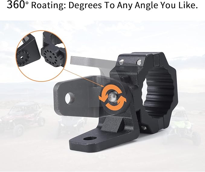 ZIDIYORUO UTV Whip Light Mount for 1.75"-2" Roll Cage Bars, 2-Pack 3 Colors | CNC-Machined Aluminum Alloy · 360° Rotation · Flag & Light Bar Compatible · Works with Polaris RZR, Can-Am, Jeep