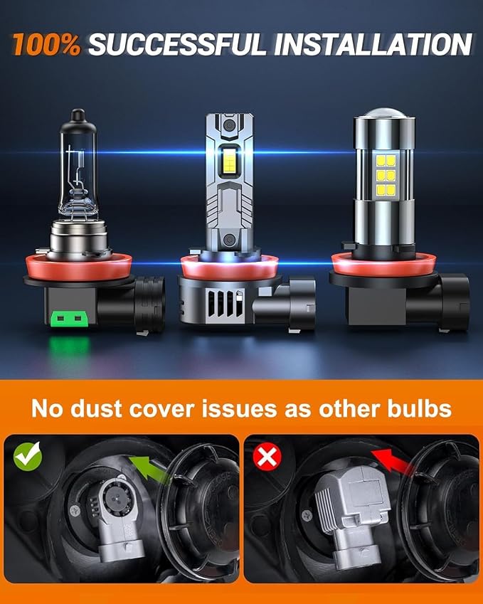SEALIGHT 9005/HB3 H11/H9/H8 Light Bulbs Combo and F1 H11 LED Fog Light Bulbs 100,000LM Ultra-Bright 6500K 9005 H11 Bulbs with 25000RPM Cooling Fan, 360° Illumination, True Plug-N-Play, Pack of 6