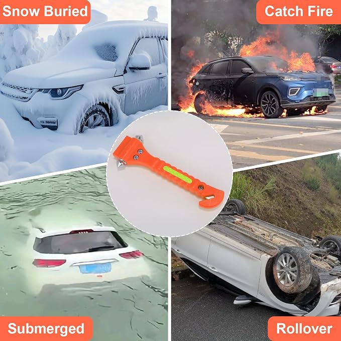 Window Breaker Seatbelt Cutter, 2-in-1 Emergency Escape Tool with Seatbelt Cutter, Car Glass Breaker for Family Rescue and Traffic Accident Emergency Escape