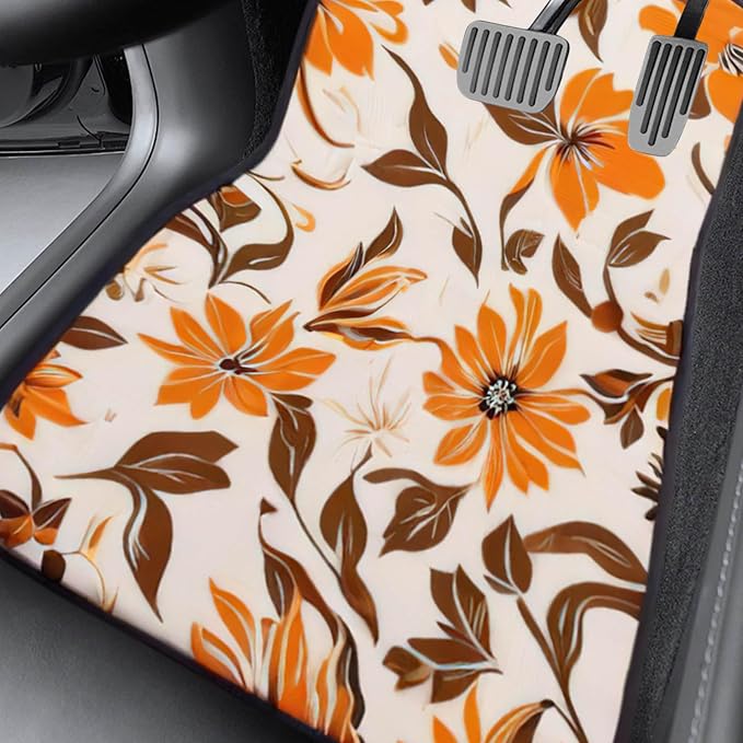Car Floor Mats Non-Slip Automotive Floor Mats All-Weather Front Rear Car Floor Foot Mat Sets of 4 Pieces Foot Mats Rugs Carpet for Car Trucks SUV Sedans (Fall-01)