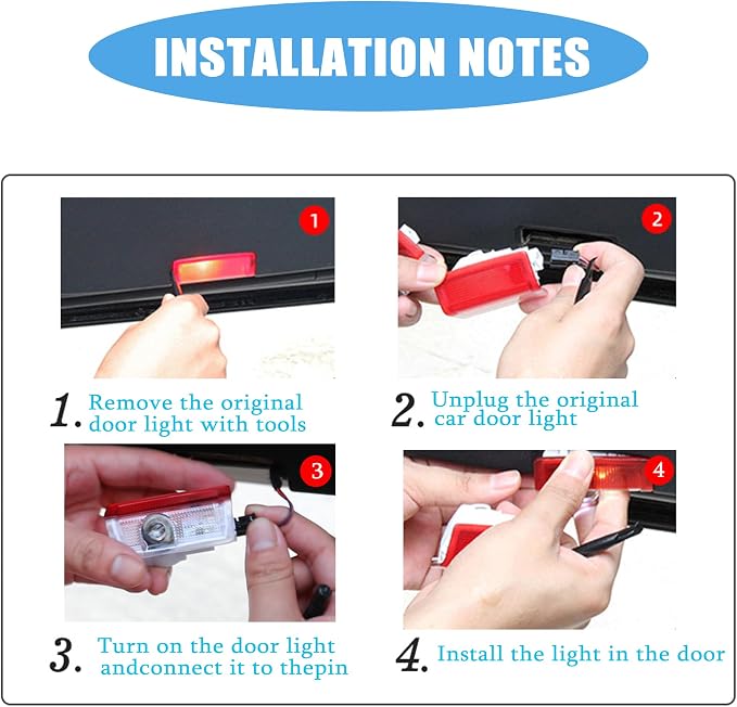 Door Light Logo,HD Door Light Logo Welcome Lights Lamp Door Light Puddle Lights Kit Compatible with Accessories A B C E M GL GLA GLC GLE Class(2PCS)