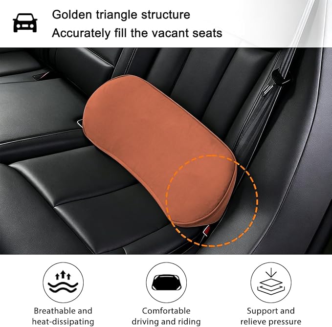 Zpana Car Lumbar Support Pillow, Memory Foam Vehicle Seat Lower Back Support Cushion for Back Pain Relief & Sciatica, Comfortable Auto Driver Seat Pad, Universal for Vehicles (Orange)