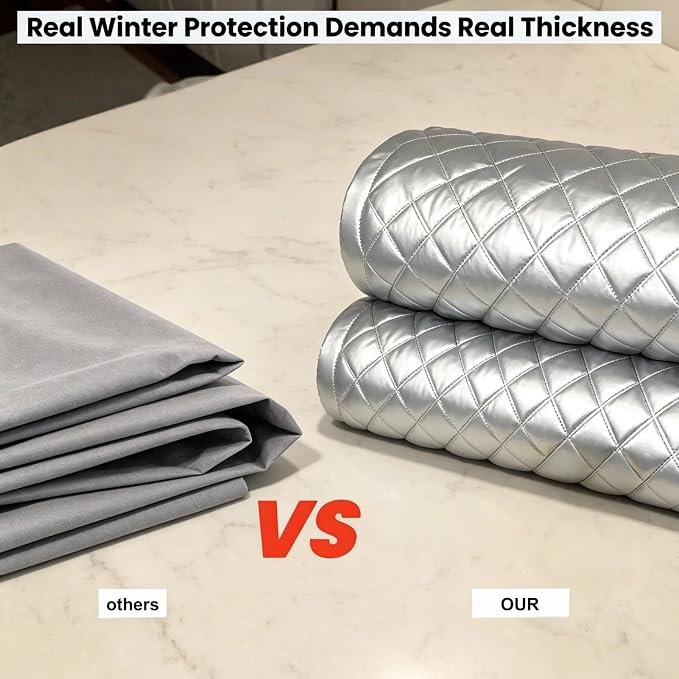Padded Half Car Cover Hail Protector Universal Hatchback Sedan SUV | Heavy Duty Vechile Shield with Cotton Padding All-Season Protection Against UV, Heat, Hail, Snow, Ice & Dust Outdoor Parking