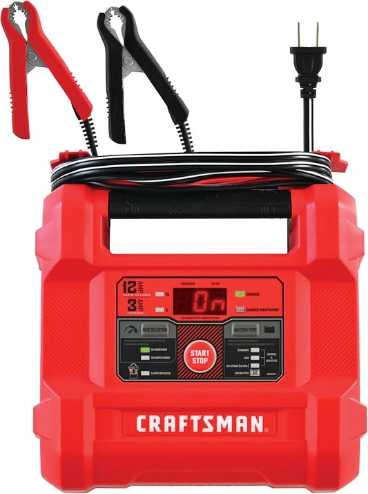 CRAFTSMAN 12A Car Battery Charger & Maintainer, 6V/12V – CMXCESM258
