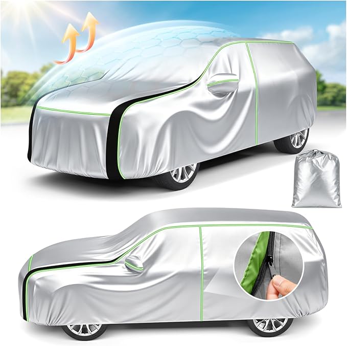 Cartist Hail Protector Car Cover for SUV Waterproof All Weather, Heavy Duty Outdoor Car Cover Sun Uv Rain Protection with Fluorescent Safety Strips, Universal Fit for SUV Jeep (182-190 inch), 420D