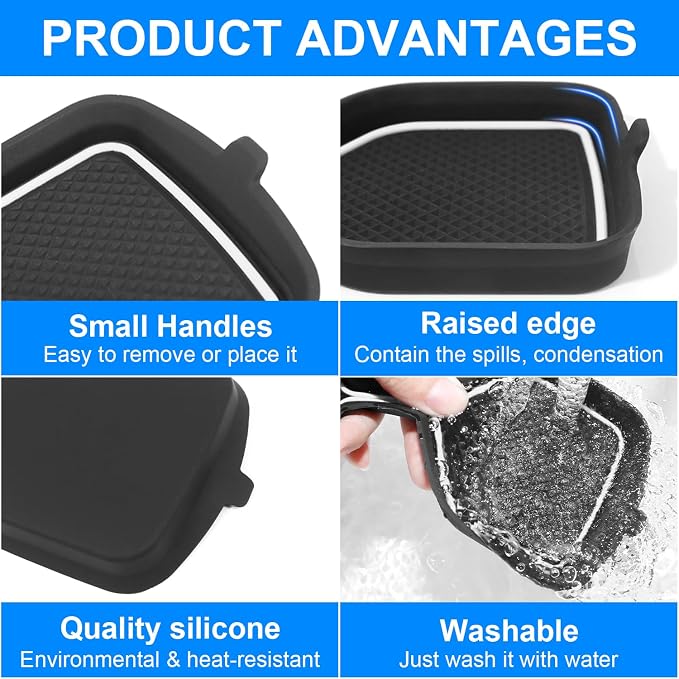 3D Cup Holder Inserts for Toyota RAV4 Accessories 2025 2024 2023 2022-2019 | Silicone Cup Coaster Mats Pad, Center Console Liner, 2Pcs, White Trim