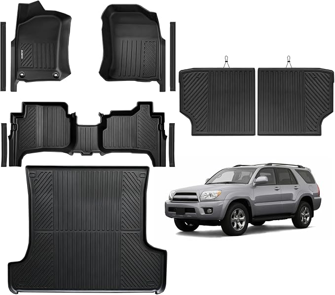 Naibeve Floor Mats for 1996-2002 Toyota 4runner | All Weather Custom Fit Floor Mats, Cargo Mat, Backrest Mats, Door Sill Guards Interior Protector accessories