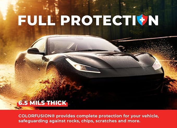 ColorFusion PPF by VViViD, Gloss Metallic Black Dry Apply PPF Vinyl Car Wrap Roll 6ft x 5ft
