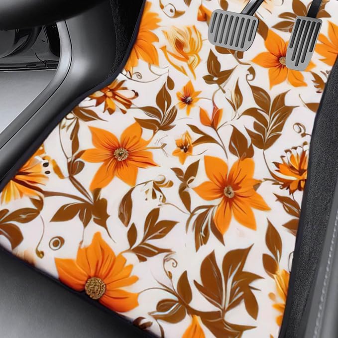 Car Floor Mats Non-Slip Automotive Floor Mats All-Weather Front Rear Car Floor Foot Mat Sets of 4 Pieces Foot Mats Rugs Carpet for Car Trucks SUV Sedans (Fall-03)